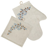 Zestaw prezentowy K-428 z haftem Brązowe kwiaty z rękawiczką i rękawiczką TM Yaroslav Zestaw prezentowy K-428 z haftem Brązowe kwiaty z rękawiczką i rękawiczką TM Yaroslav